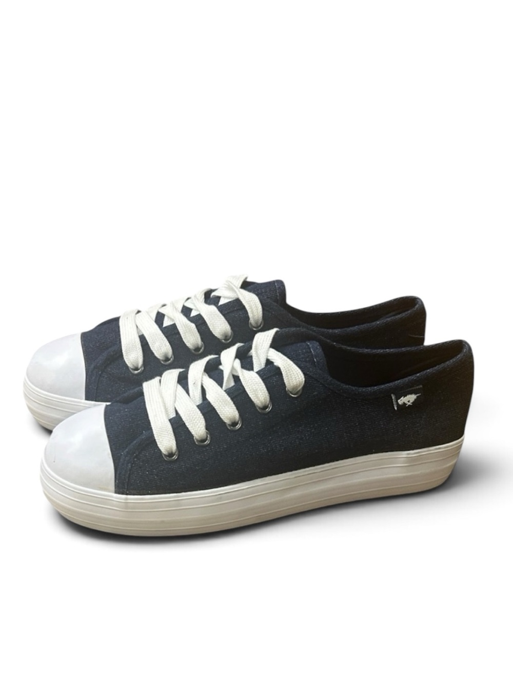 Rocket Dog Platform Sneakers Navy Blue Denim White Sole Women’s Size 8.5
